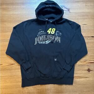 Chase Authentics‎ Nascar Jimmie Johnson #48 black hoodie sweatshirt SIZE XL